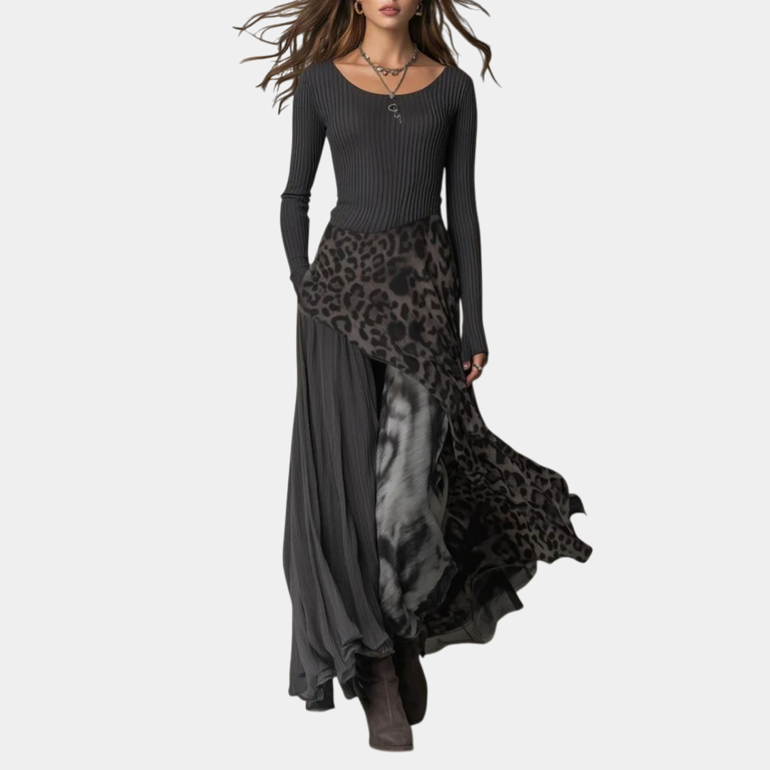 Cleo | Long Leopard Print Dress