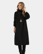Bria | Elegant Knit Midi Dress with Turtleneck