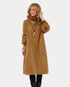 Bria | Elegant Knit Midi Dress with Turtleneck