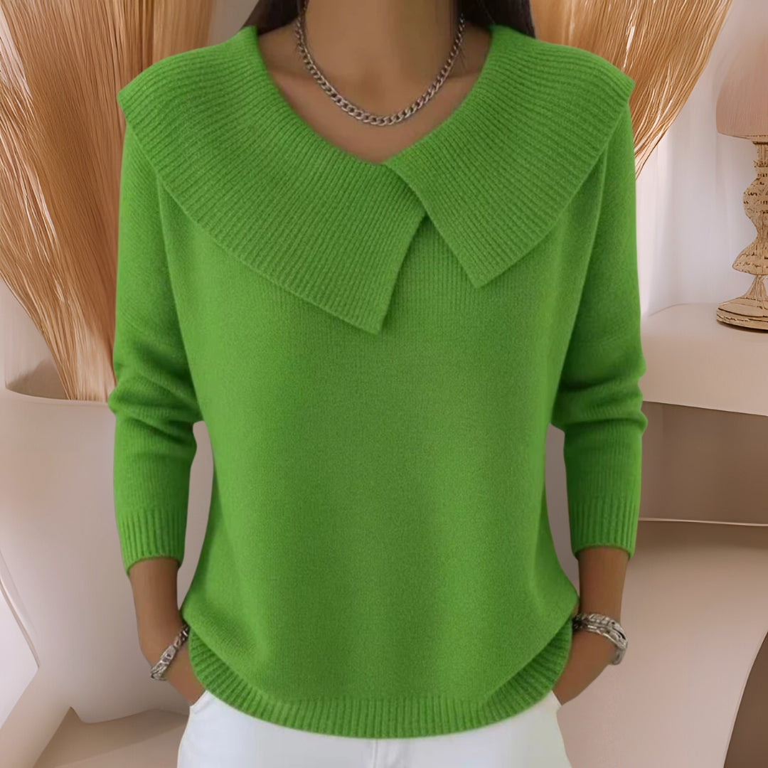Jennifer™ | Knit Sweater with Soft Collar aud
