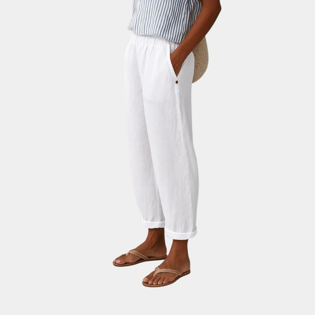 Mila | Comfortable Linen Effect Trousers