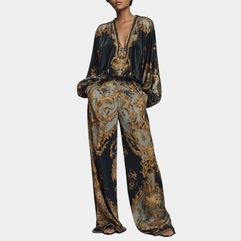 Delilah | Floral Baroque Ensemble with Palazzo Pants