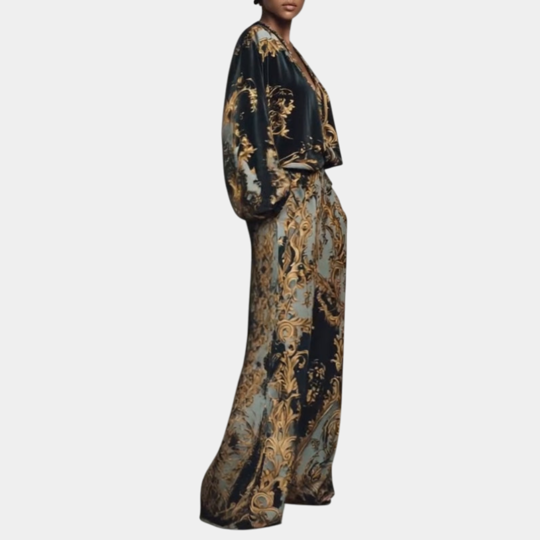 Delilah | Floral Baroque Ensemble with Palazzo Pants