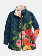 Poppy | Veste Matelassée Imprimée Florale Vintage