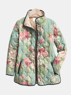 Harper | Veste Matelassée avec Motif Floral Rétro