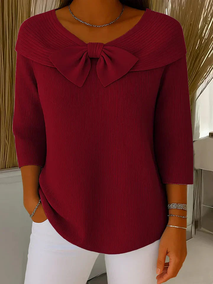 Lirya | Elegant Knitted Top with Bow aud