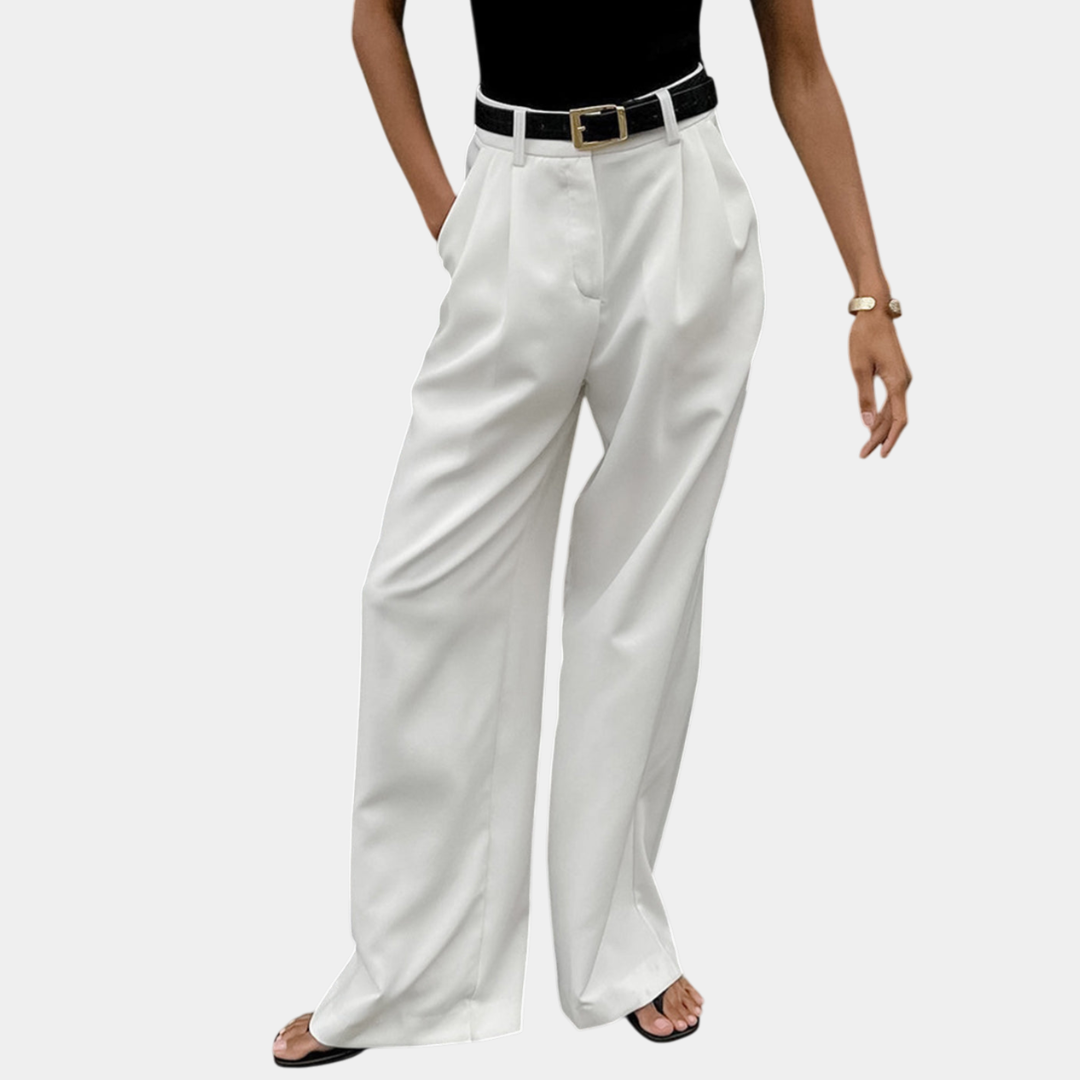 Amelia | Solid Wide-Leg Pants Without Belt
