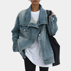 Lucy | Vintage Washed High Collar Jacket