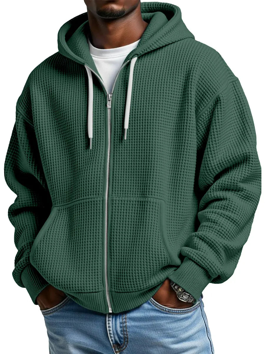 Thomas | Waffle Knit Hooded Jacket