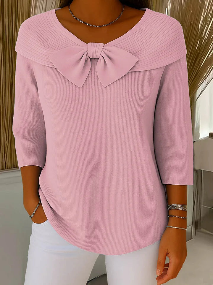 Lirya | Elegant Knitted Top with Bow aud