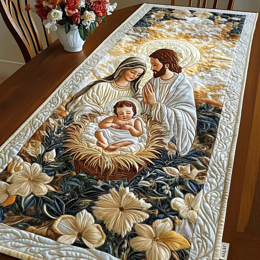 Divine Nativity Quilted Table Runner