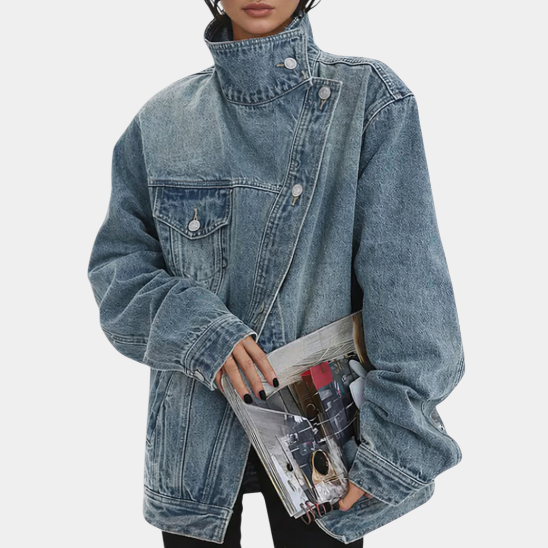 Lucy | Vintage Washed High Collar Jacket