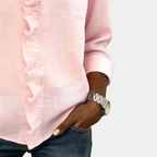 Poppy | Blouse with V-neck and delicate ruffles