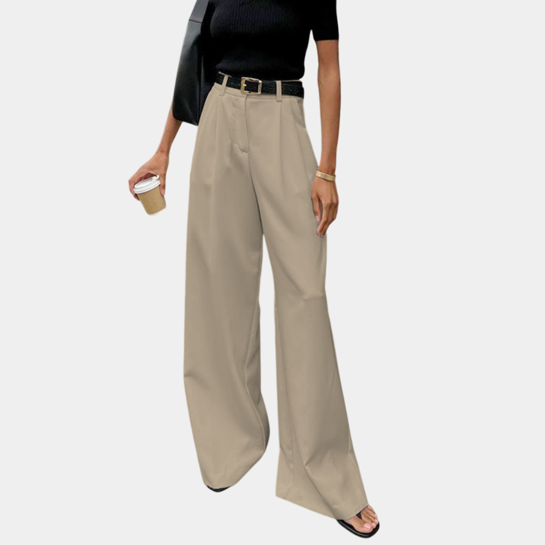 Amelia | Solid Wide-Leg Pants Without Belt