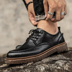 CARLOS - Zapatos de cuero genuino de corte bajo