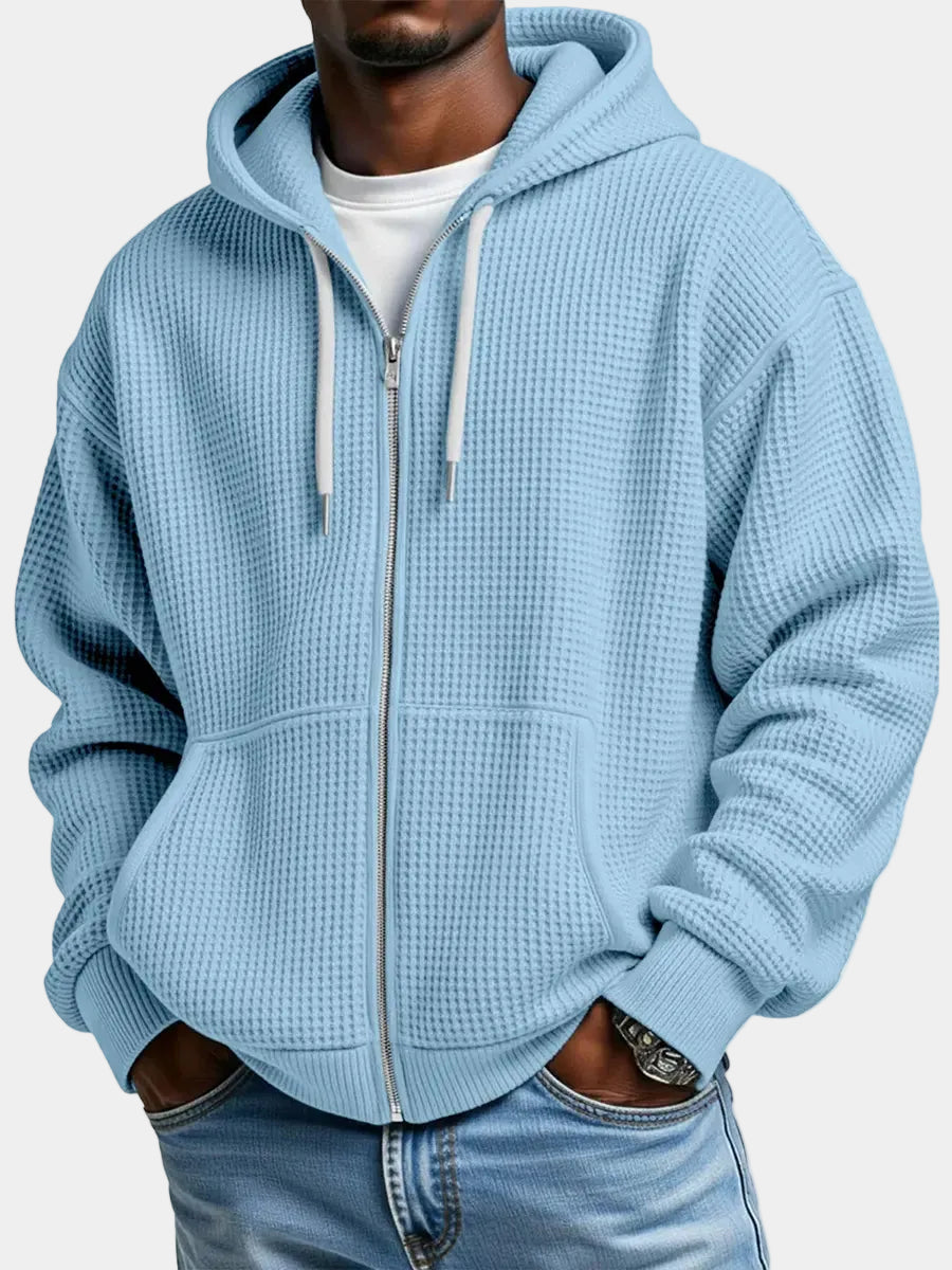 Thomas | Waffle Knit Hooded Jacket