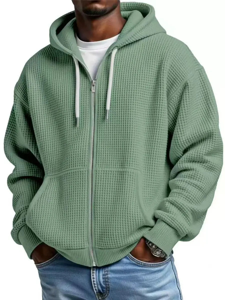 Thomas | Waffle Knit Hooded Jacket