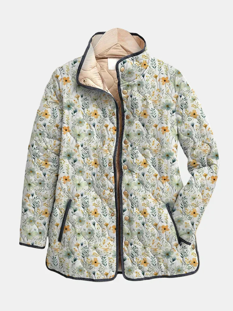 Ella | Veste Matelassée à Imprimé Floral Enchanteur