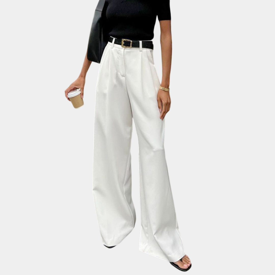 Amelia | Solid Wide-Leg Pants Without Belt