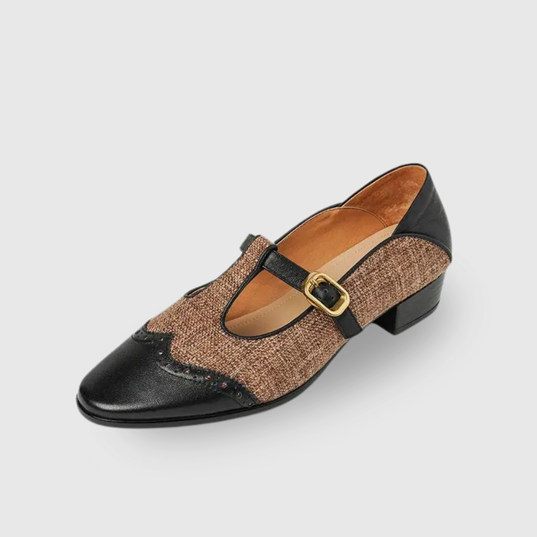 Grace | Vintage Leather Shoes with Buckle
