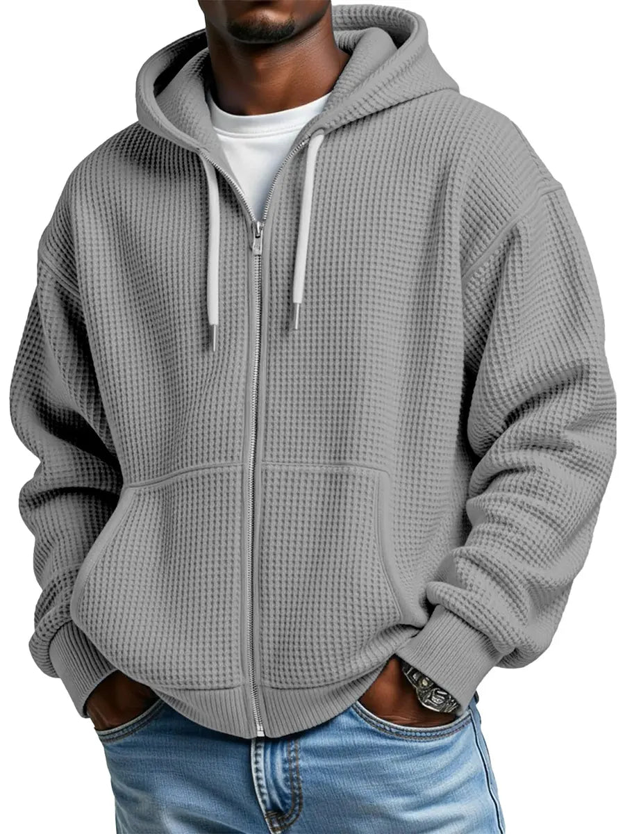Thomas | Waffle Knit Hooded Jacket