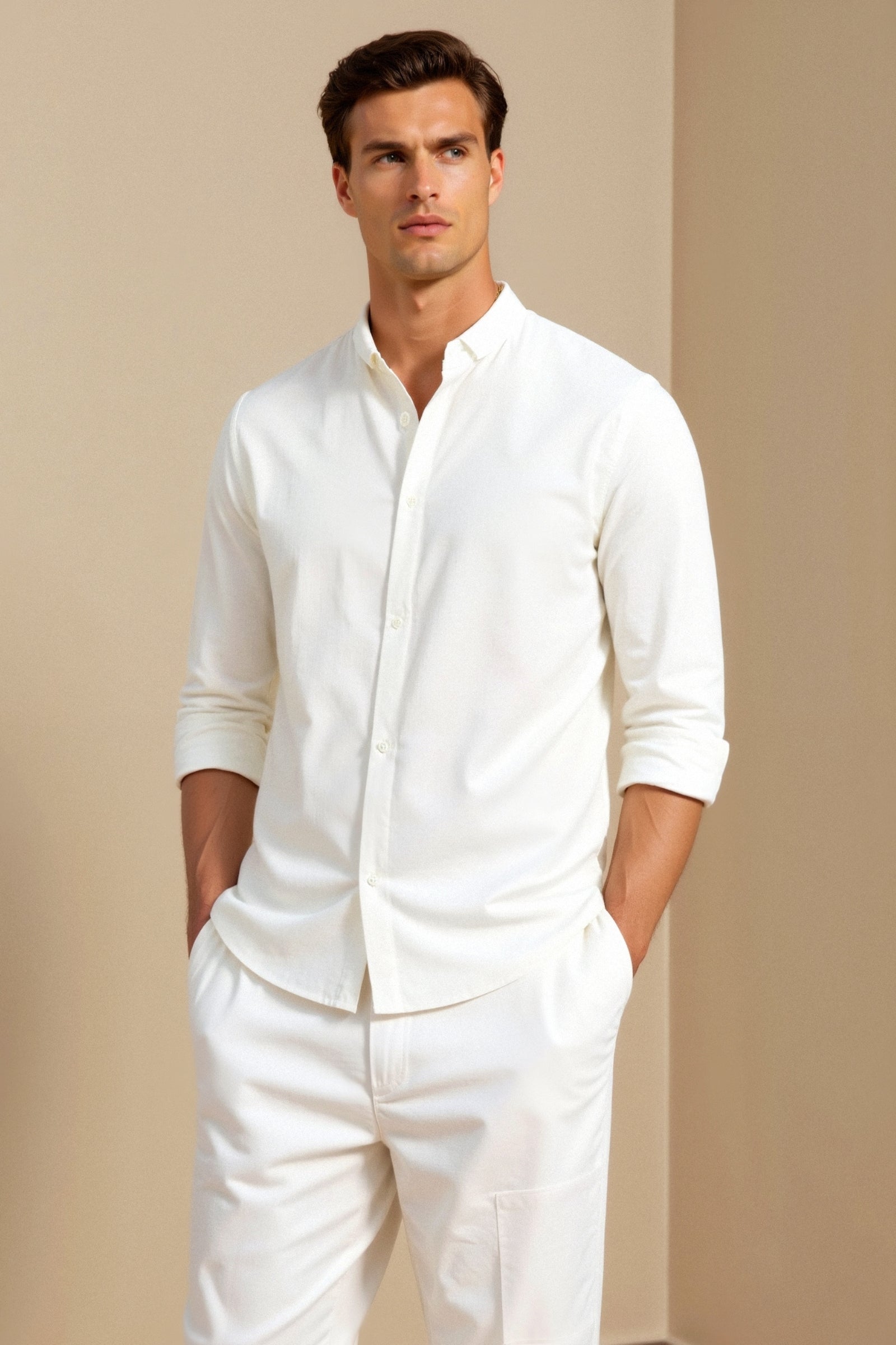 Lachlan | Cotton Linen Long Sleeve Shirt