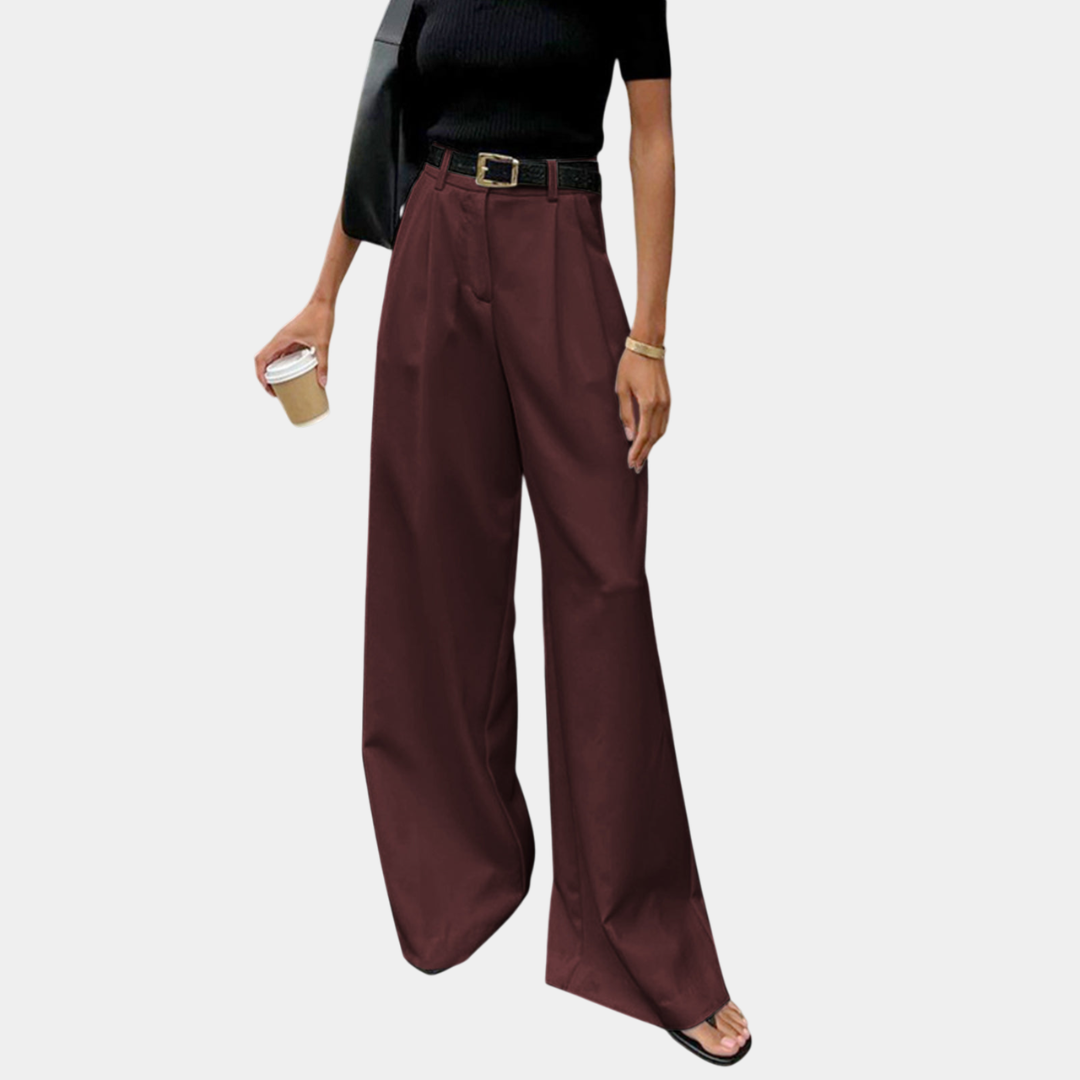 Amelia | Solid Wide-Leg Pants Without Belt