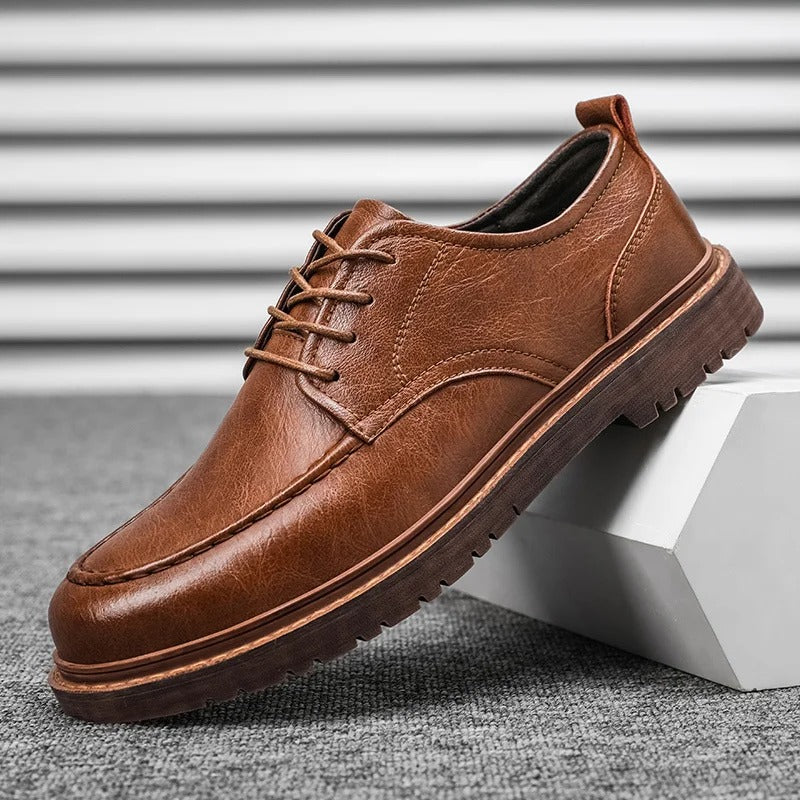CARLOS - Zapatos de cuero genuino de corte bajo