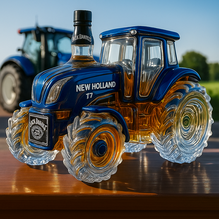 Whiskey Bottle Designed as a Classic New Holland T7 Tractor