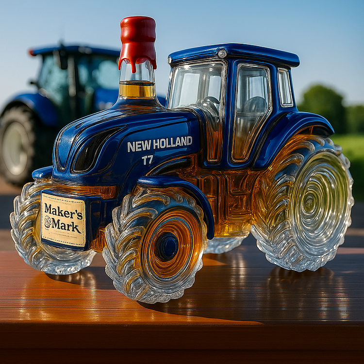 Whiskey Bottle Designed as a Classic New Holland T7 Tractor