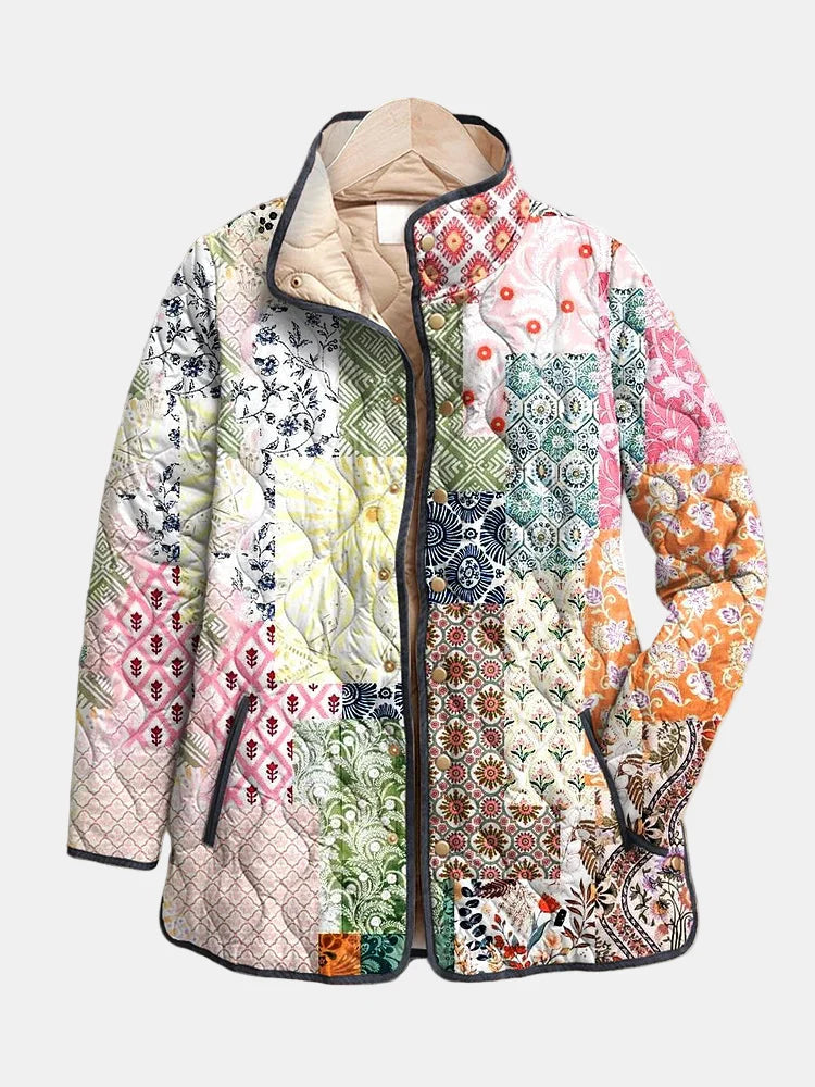 Hazel | Veste Matelassée Imprimé Floral Décontractée