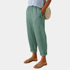 Mila | Comfortable Linen Effect Trousers