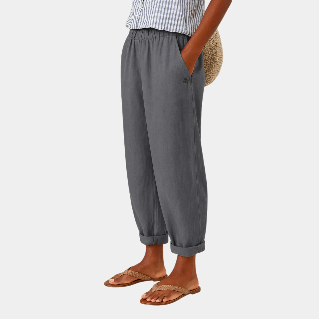 Mila | Comfortable Linen Effect Trousers