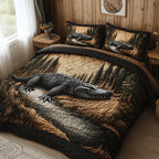 3-Piece Quilted Bedding Set Featuring Forest Animals