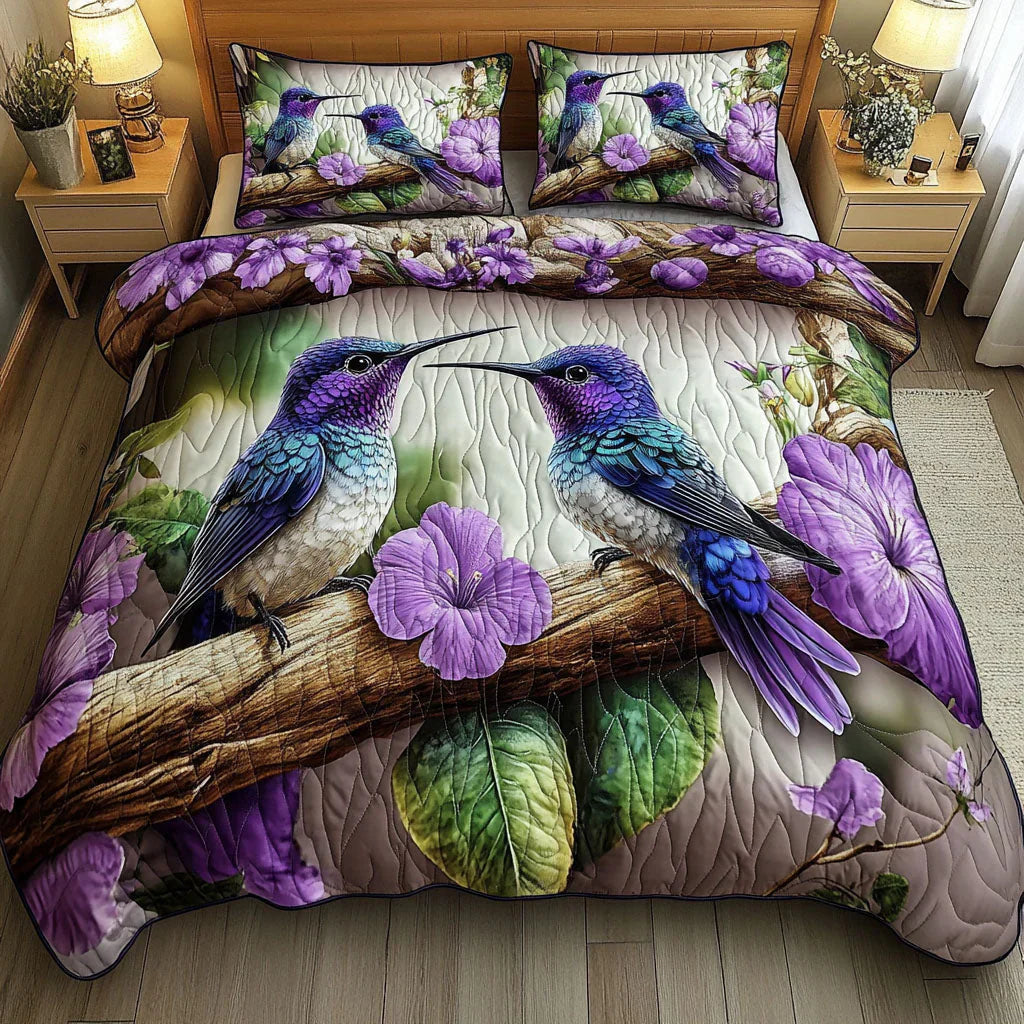 Bird Sanctuary 3-Piece Quilted Bedding Set