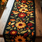 Autumn Sunflower Quilted Table Runner