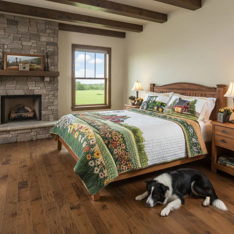 Happy Farm 3-Piece Quilted Bedding Set