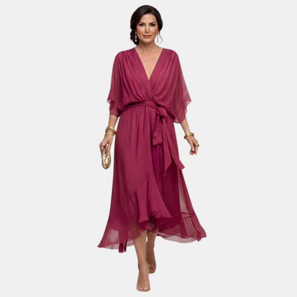 Faith | Chiffon Dress with V-Neck