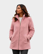 Ella | soft mid-length coat with zipper