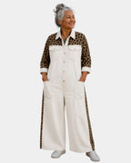 Kiara | Denim Jumpsuit with Leopard Detail