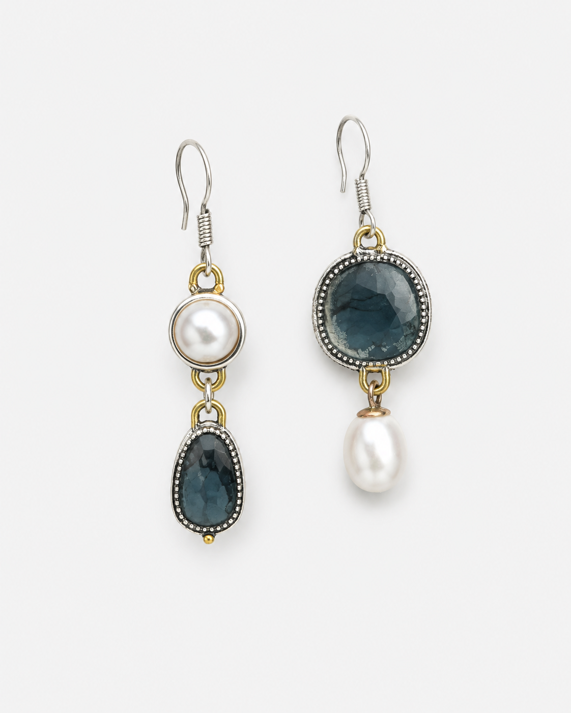 Amelia | Vintage Blue Stone Pearl Earrings