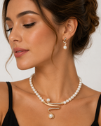Isla | Elegant Natural Pearl Necklace Set