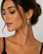Amelia | Vintage Blue Stone Pearl Earrings