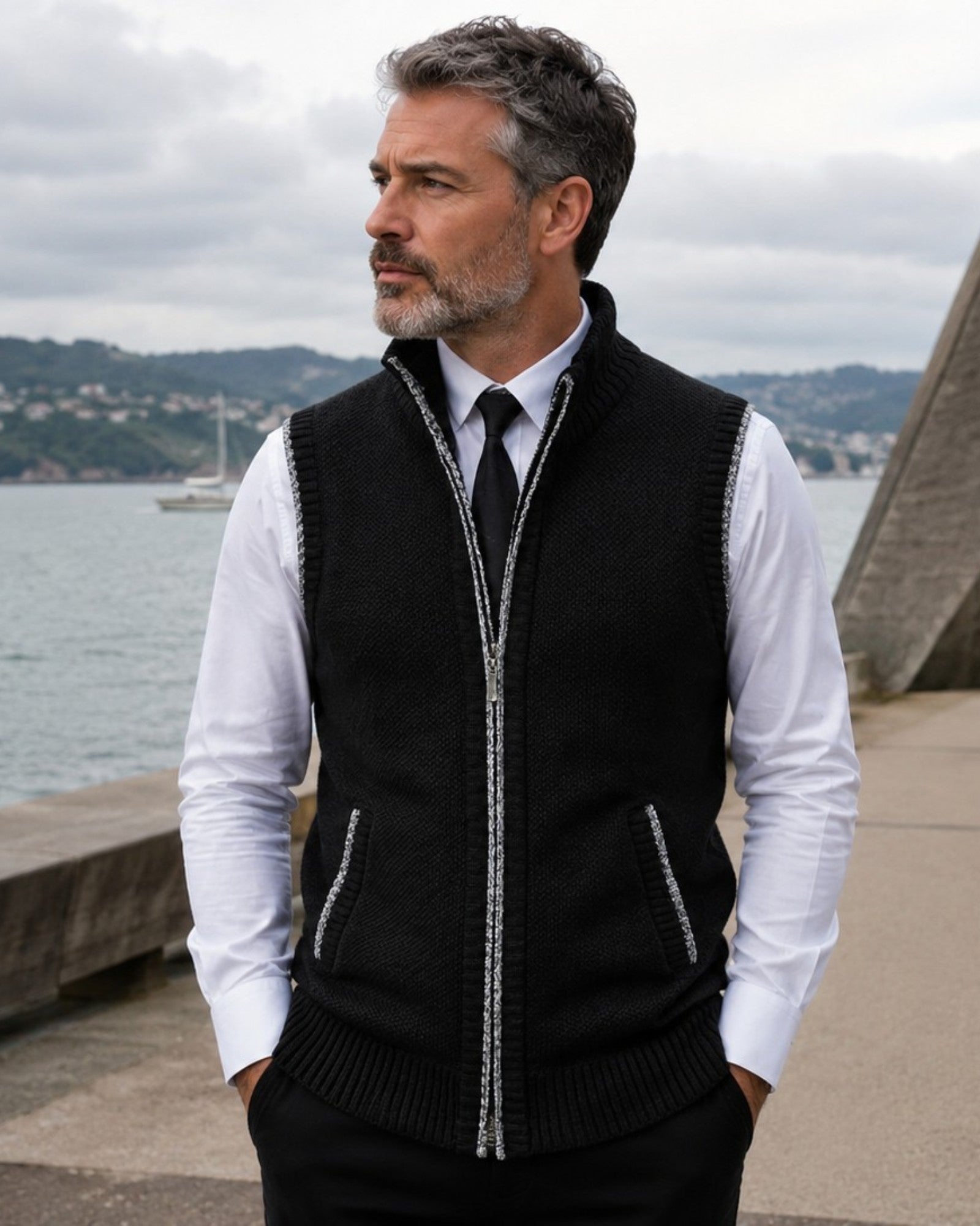 Reginald | The Zip-Up Sweater Vest