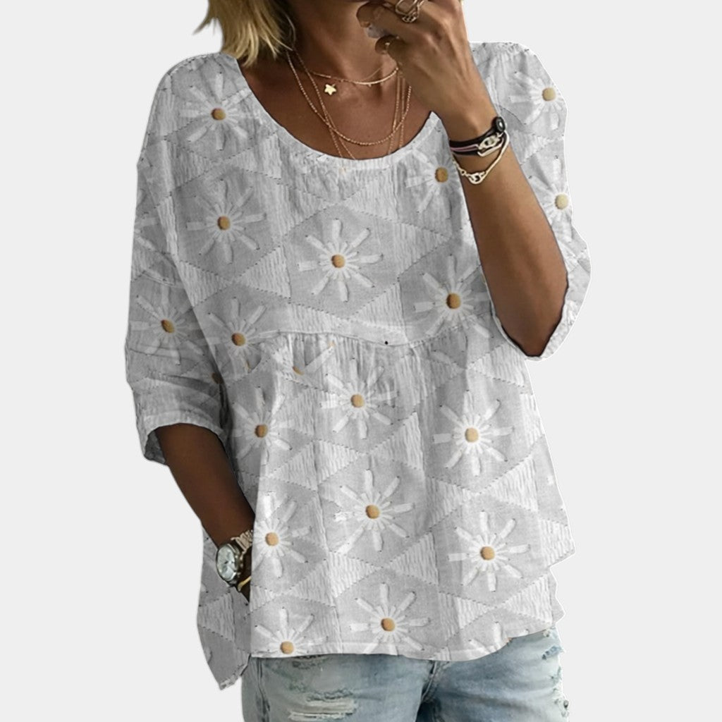 Maya | Embroidered Floral Blouse