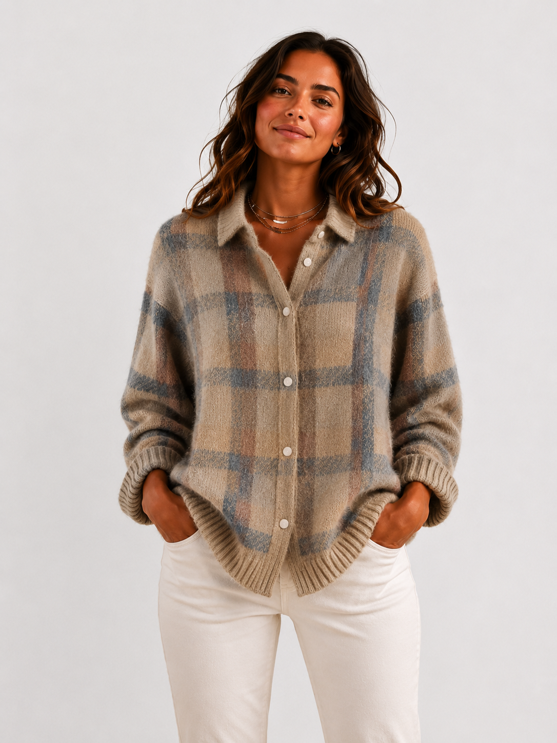 Danique | Cloud-Soft Plaid Button-Up