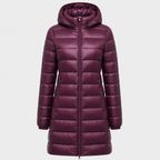 Natalie | Élégant Manteau Long Rouge Vin