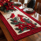 Crimson Handled Quilted Table Runner