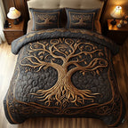 Golden Harmony 3-Piece Quilted Bedding Collection