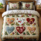 Love Hearts 3-Piece Quilted Bedding Set
